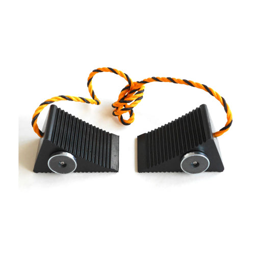 信栄物産 75x124x 66mm タイヤストッパー(マグネット・ヒモ付/1組 4201WM