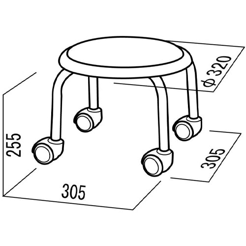 ESCO(エスコ) φ320x255mm ワークチェアー(ブラック/レッド) EA986EC-140A