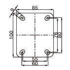 ESCO(エスコ) 100mm キャスター(固定金具/耐熱) EA986GL-1A