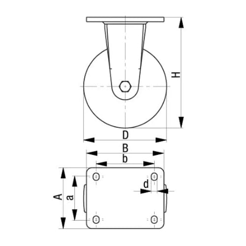 ESCO(エスコ) 250mm キャスター(固定金具) EA986KP-250A