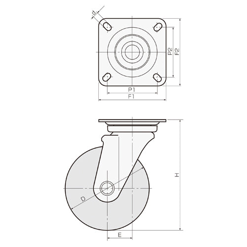 東正車輌(TOSEI) 100mm キャスター(自在金具付/高導電) WJ-100RBE