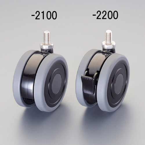 東信製作所(トーシン) 100mm キャスター(ツインホイール/TPE/SUSネジ) SUS-TE100N12L-22