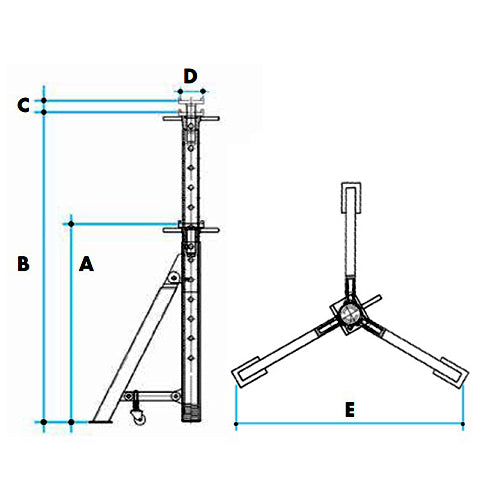 ESCO(エスコ) 8.2ton/1195-1730mm ジャッキスタンド(11階) EA993DS-20