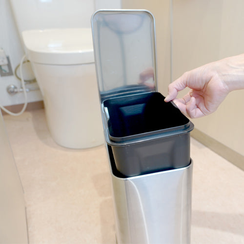 山崎産業(CONDOR) 6L ダストボックス(ペダル開閉型・ステンレス製) DP-35L-SB