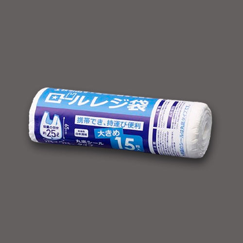 ESCO(エスコ) 550x650mm ロール手提げポリ袋(白半透明/15枚) EA995AD-183