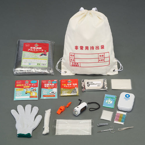 ESCO(エスコ) 非常用持ち出し袋セット(20点) EA999ZH-5