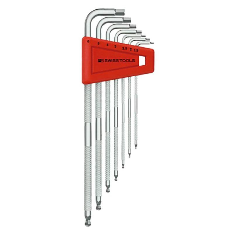 PB SWISS TOOLS(ピービースイスツールズ) ローレット入り六角棒レンチセット(6本) 3212LH-6