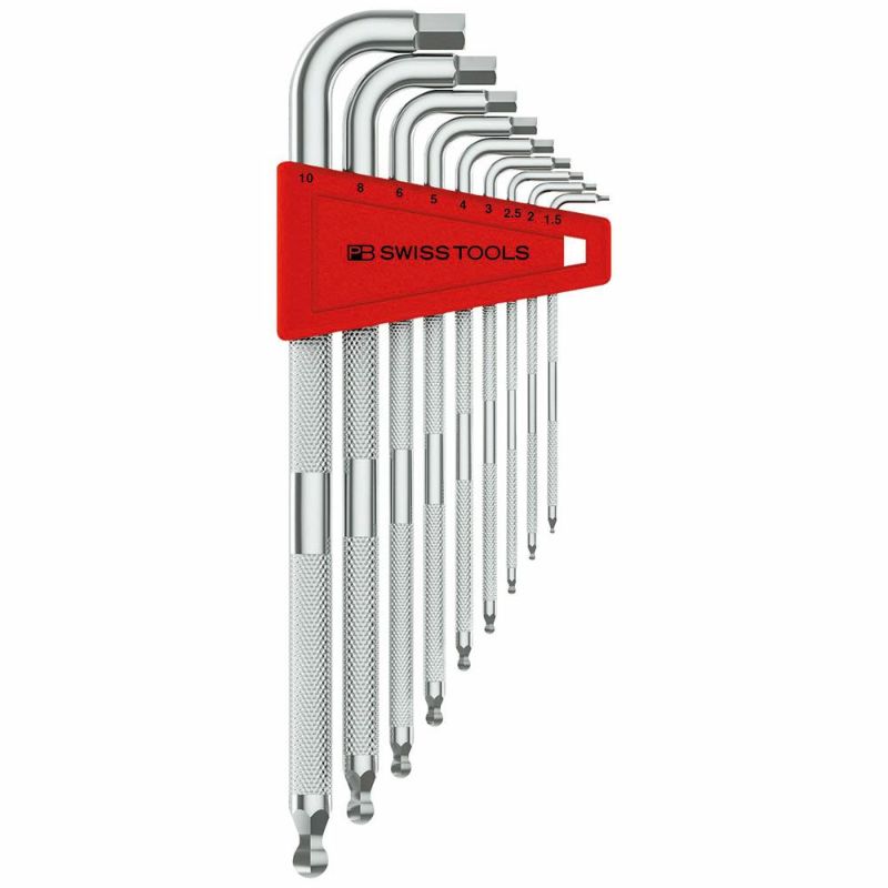 PB SWISS TOOLS(ピービースイスツールズ) ローレット入り六角棒レンチセット(10本) 3212LH-10