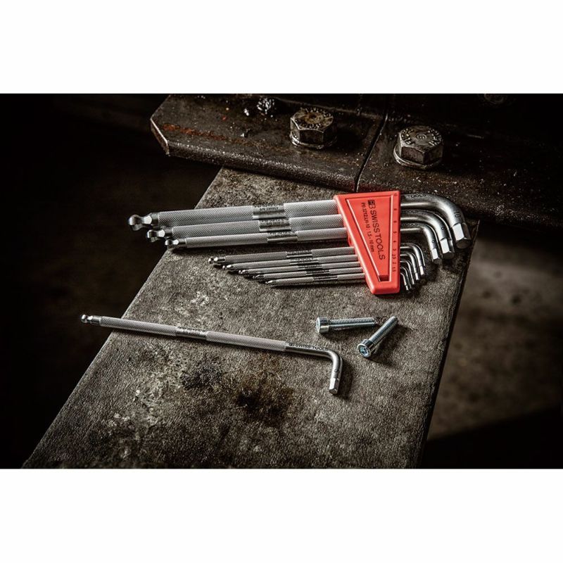 PB SWISS TOOLS(ピービースイスツールズ) ローレット入り六角棒レンチセット(10本) 3212LH-10
