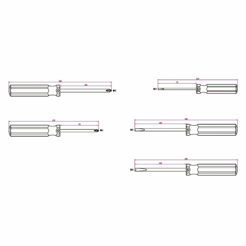 SIGNET 5PCS ステンレスドライバーセット 52205