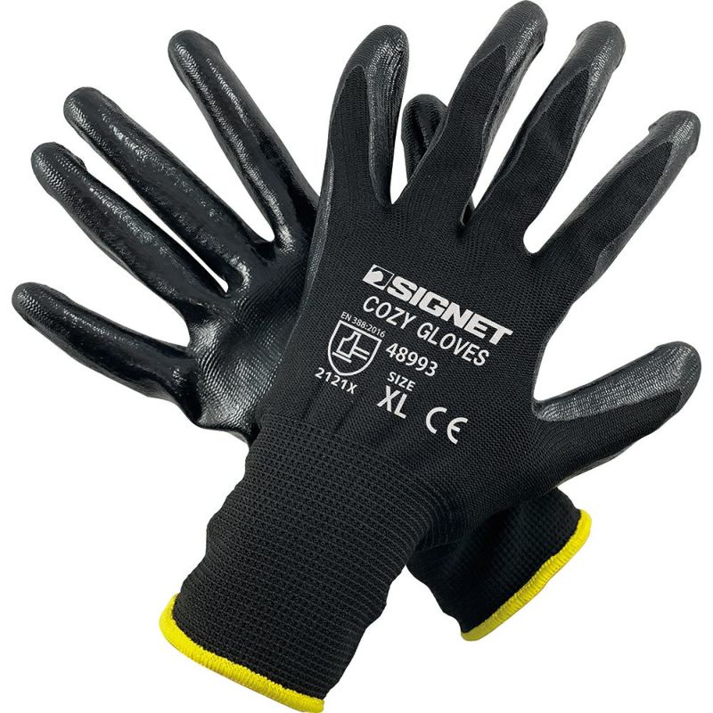 SIGNET 耐油ニトリル エアーグローブCOZY ブラック XL 48993 シグネット