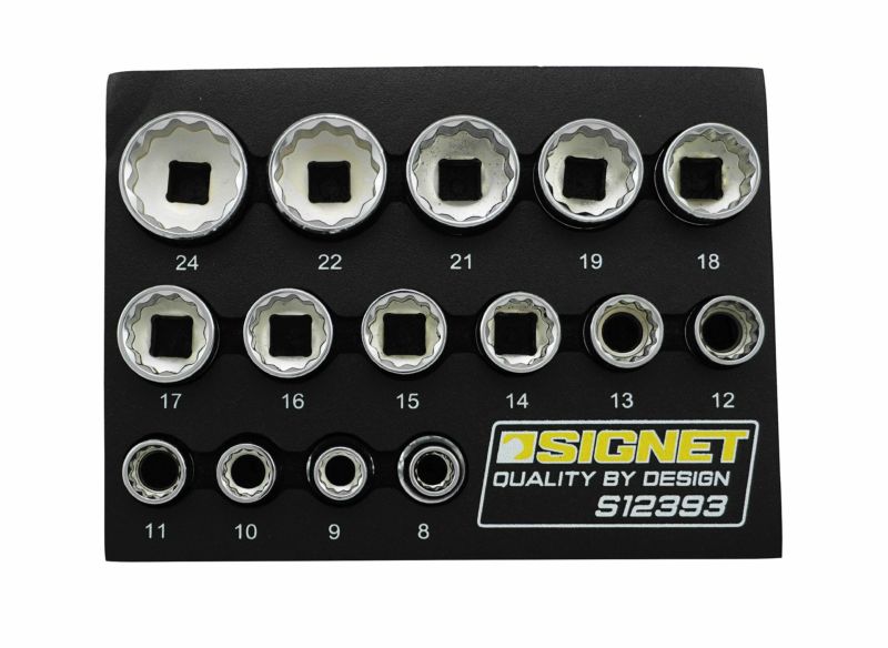 SIGNET 3/8DR 15PC ソケットセット12角 DESIGNトレー 12393