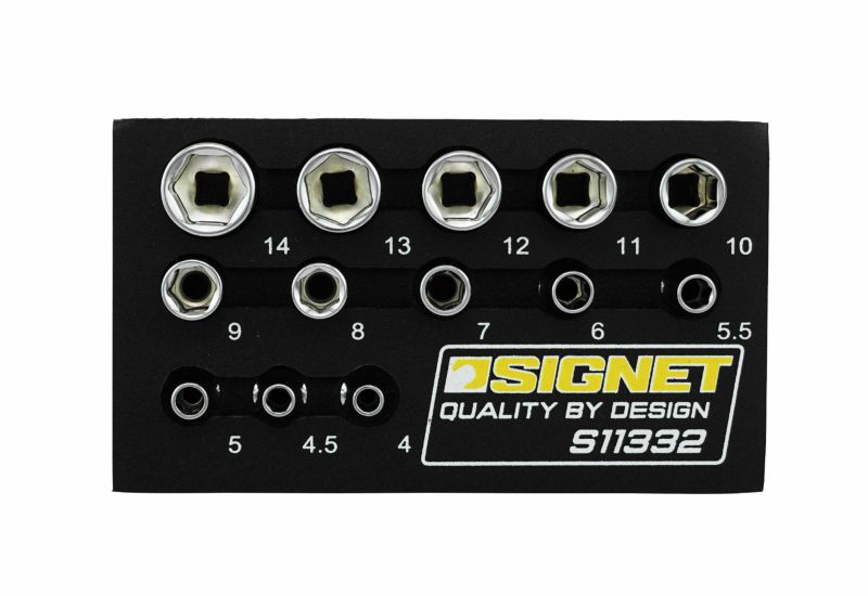 SIGNET 1/4DR 13PC ソケットセット DESIGNトレー 11332