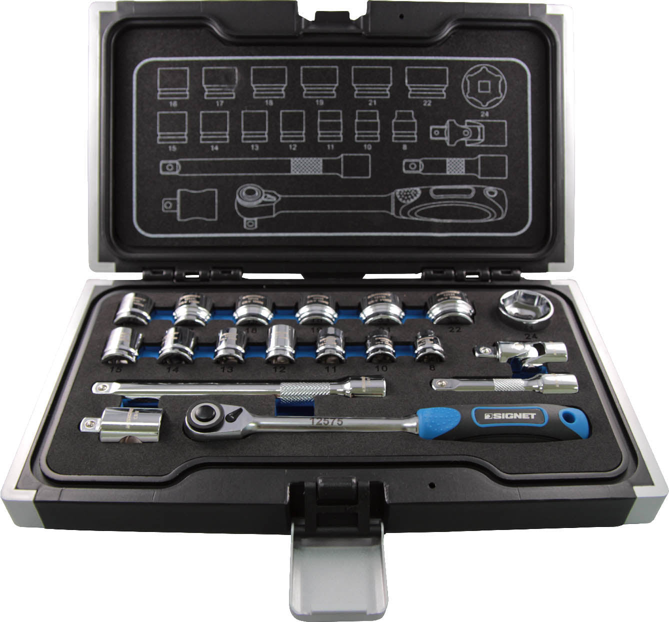 3/8”DR ショートソケットレンチセット(6角)