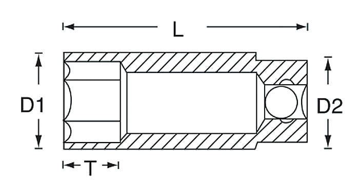 3/8”DR 5/8” プラグソケット(ラバー)
