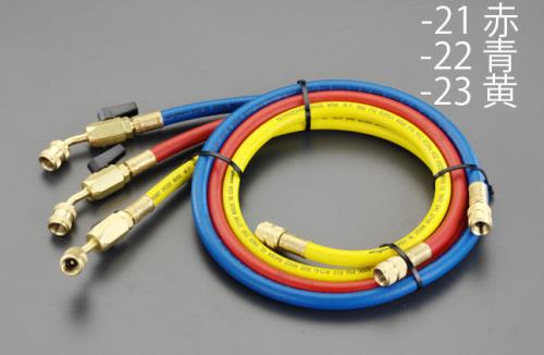 ロテックス(ROTEX) 100cm/R12・R22・R502 バルブ付チャージングホース/青 RP1512-SB