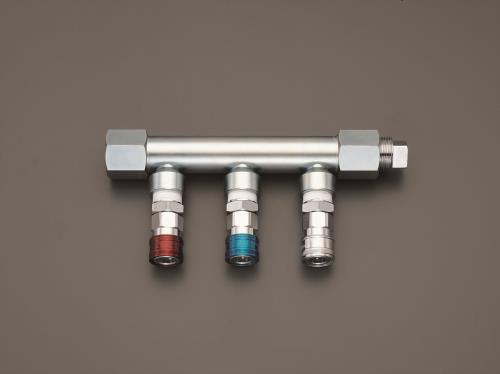 ESCO(エスコ) Rc 3/4”/3連 エアー配管分岐カップリング EA140DL-132A