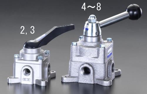 ESCO(エスコ) Rc 1/4” 四方向手動切替バルブ EA153EA-2