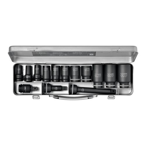 KTC(京都機械工具) 1/2”DR インパクトソケットセット(セミディープ薄肉) TBP4M11TPA