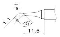 白光(HAKKO) 1.0mm 交換用こて先 T12-BC1
