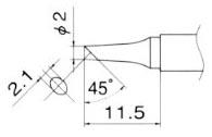 白光(HAKKO) 2.0mm 交換用こて先 T12-BC2