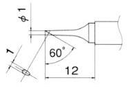 白光(HAKKO) 1.0mm 交換用こて先 T12-C1