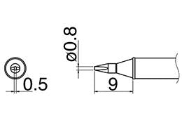 白光(HAKKO) φ0.8mm 交換用こて先 (EA304AL用) T31-02D08