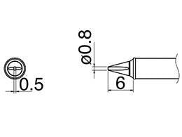 白光(HAKKO) φ0.8mm 交換用こて先 (EA304AL用) T31-01WD08