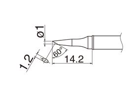 白光(HAKKO) φ1.0mm 交換用こて先 (EA304AL用) T31-03BC1