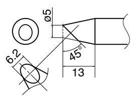 白光(HAKKO) φ0.5mm 交換用こて先 (EA304AM用) T33-BC5