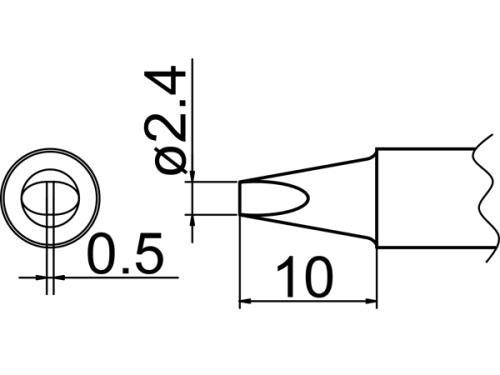 白光(HAKKO) φ2.4mm 交換用こて先 (EA304AP用) T20-D24