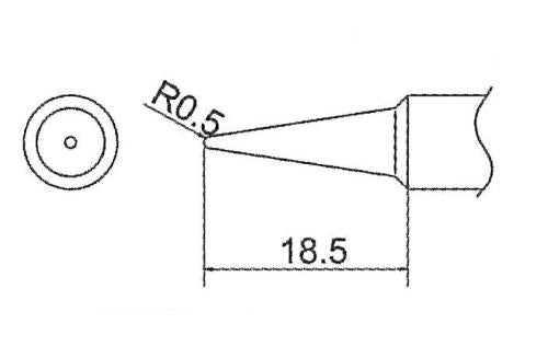 白光(HAKKO) R0.5mm こて先 (EA304HD-47用) T19-B