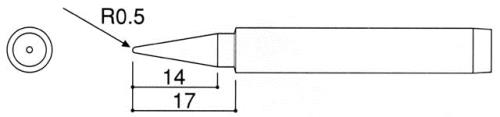 白光(HAKKO) R0.5mm こて先 (EA305E-130・130S用) 980-T-B