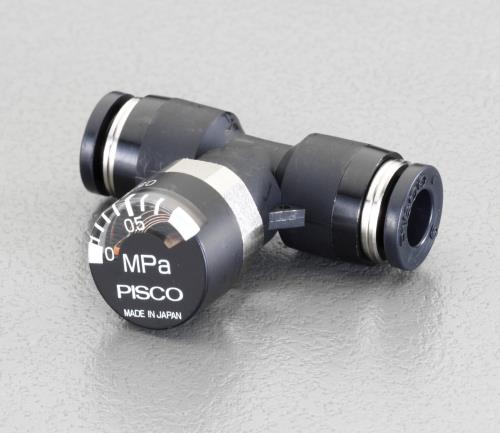 日本ピスコ(PISCO) 8mm プレッシャーゲージ(ストレートユニオン) GPU8-8