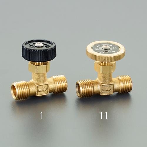 オンダ製作所 R 1/4”x 8mm ニードルバルブ(黄銅ハンドル) OMV-750-3