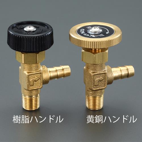 オンダ製作所 R1/8”xφ8mm ニードルバルブ(ステム型/黄銅ハンドル) OMV-502-3