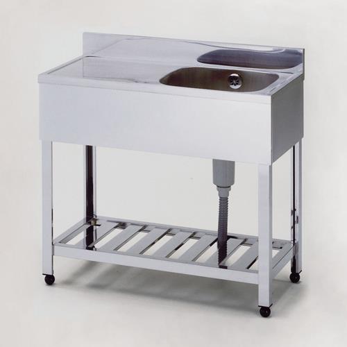 東製作所 900x450x890mm 一槽水切シンク(右水槽/SUS430 KPM1-900R