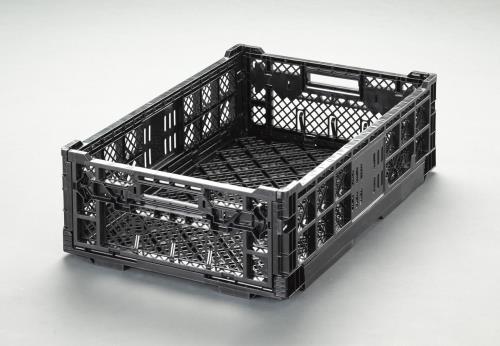 ESCO(エスコ) 600x400x220mm/41.9L 折畳コンテ(黒) EA506AK-53