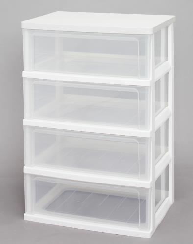 アイリスオーヤマ(IRIS OHYAMA) 556x410x 820mm 引出し式収納ケース(4段) WTW-544