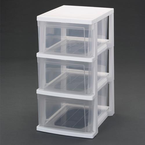 アイリスオーヤマ(IRIS OHYAMA) 309x380x 590mm 引出し式収納ケース(3段) NSS-323