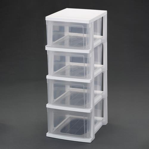 アイリスオーヤマ(IRIS OHYAMA) 309x380x 778mm 引出し式収納ケース(4段) NSS-324