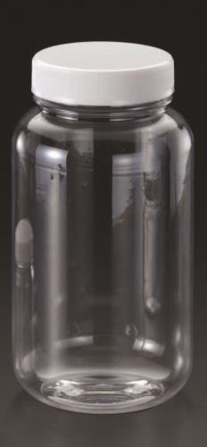ESCO(エスコ) φ77x150mm/0.5 L 広口ペット容器(中栓付) EA508A-3