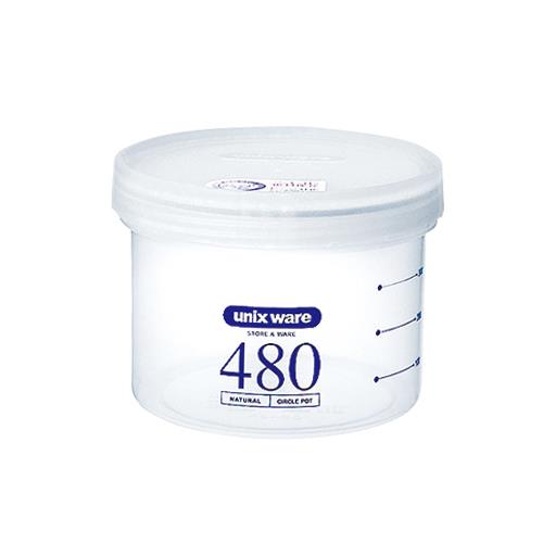 ESCO(エスコ) φ108x 80mm/480ml 密閉容器(丸型/目盛付) EA508AN-3