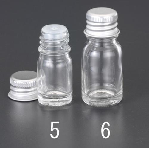 ESCO(エスコ) φ27x60mm/10ml ガラス容器(アルミキャップ) EA508AR-6