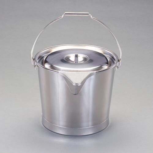 ESCO(エスコ) 15L 口付バケツ・ふた付き(ステンレス製) EA508S-27
