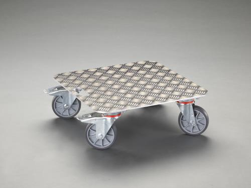 ESCO(エスコ) 500x500mm/250kg ドーリー(ブレーキ付/アルミ製) EA520AD-14