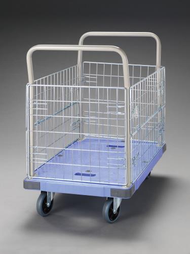 ナンシン 914x600mm/300kg 運搬車(メッシュカゴ付/樹脂製) DSK-306B