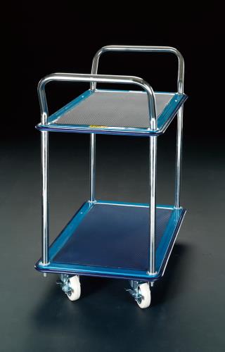 ESCO(エスコ) 740x480mm/120kg 運搬車(二段式/ブレーキ付) EA520BE-2