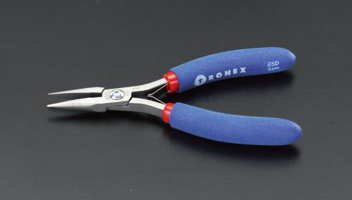 ESCO(エスコ) 138mm 精密用プライヤー(ESD/半丸/バネ付) EA535B-1