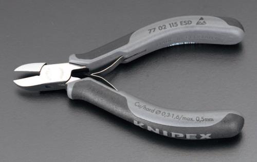 KNIPEX（ｸﾆﾍﾟｯｸｽ） 115mm 精密用ﾆｯﾊﾟｰ(ESDｸﾞﾘｯﾌﾟ/ﾊﾞﾈ・ﾎｰﾙﾄﾞ付) 7712115ESD